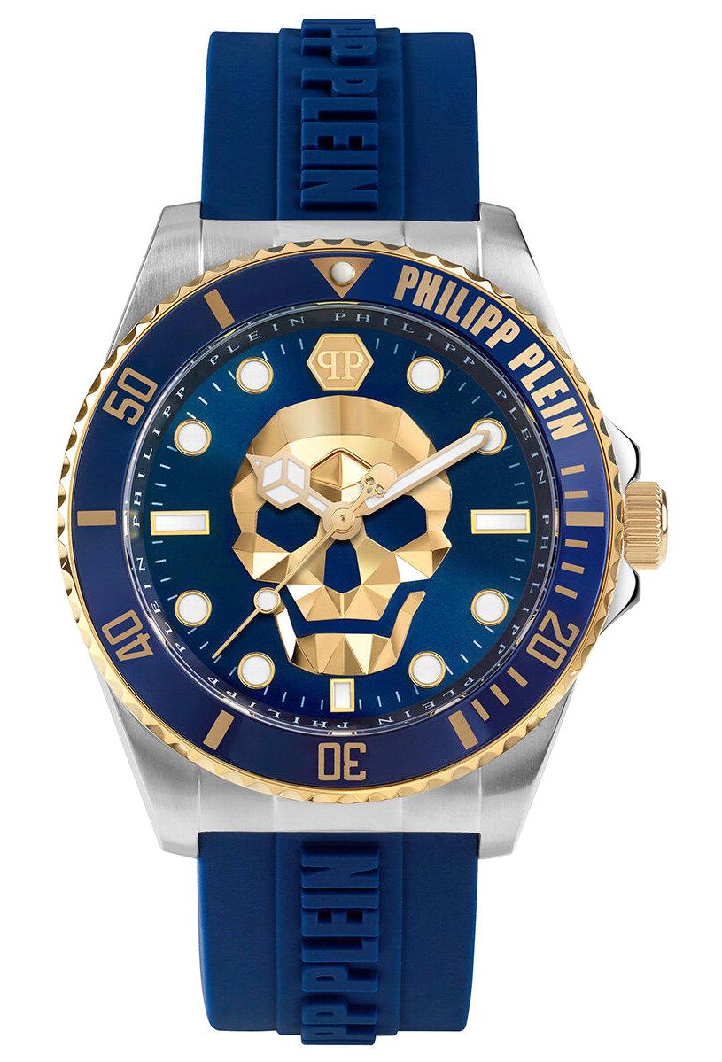 Philipp Plein PWOAA0222 44 mm Lacivert Silikon Kordon Analog Erkek Kol Saati