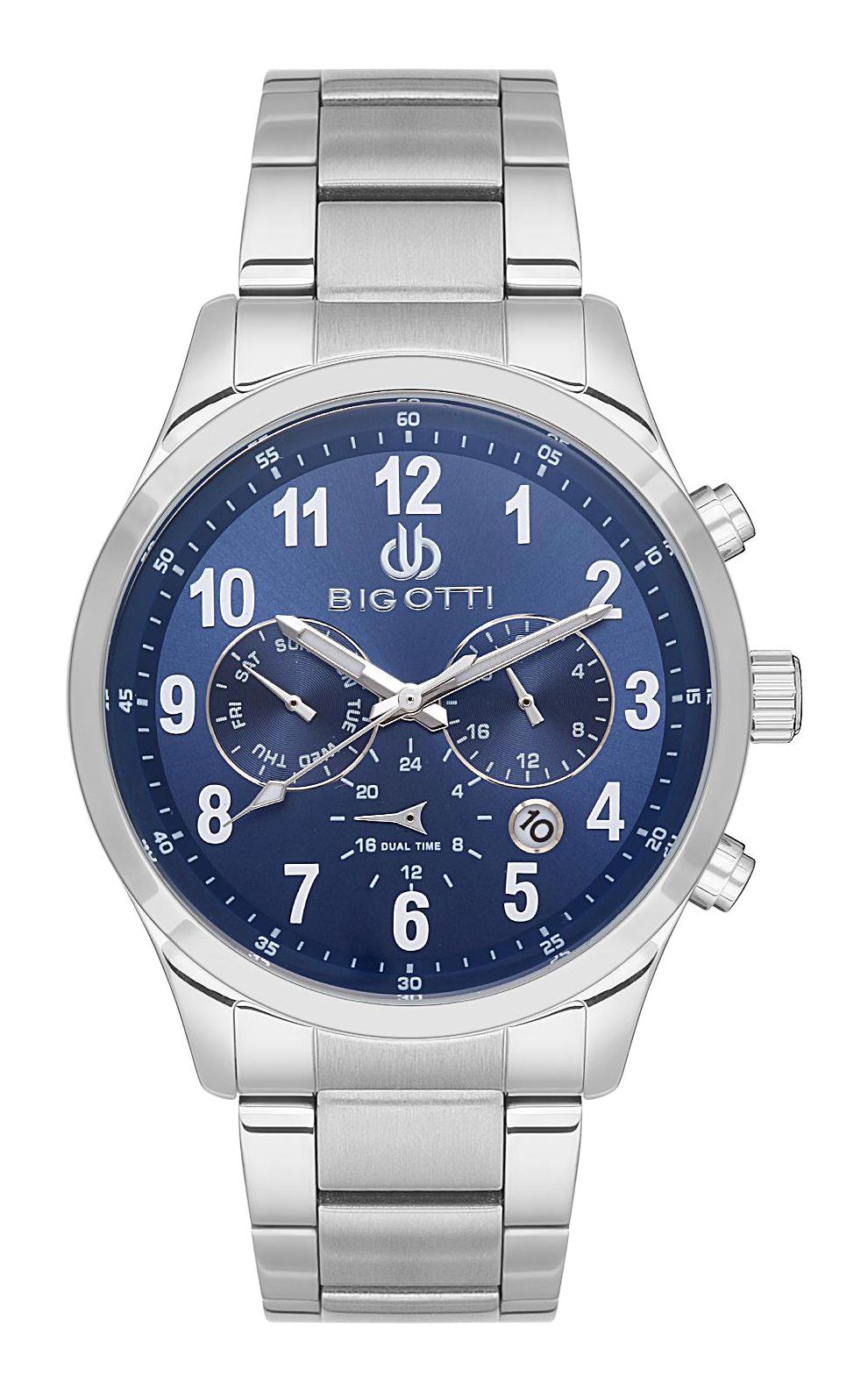 Bigotti BG.1.10508-3 Takvimli 43 mm Çelik Kordon Analog Erkek Kol Saati