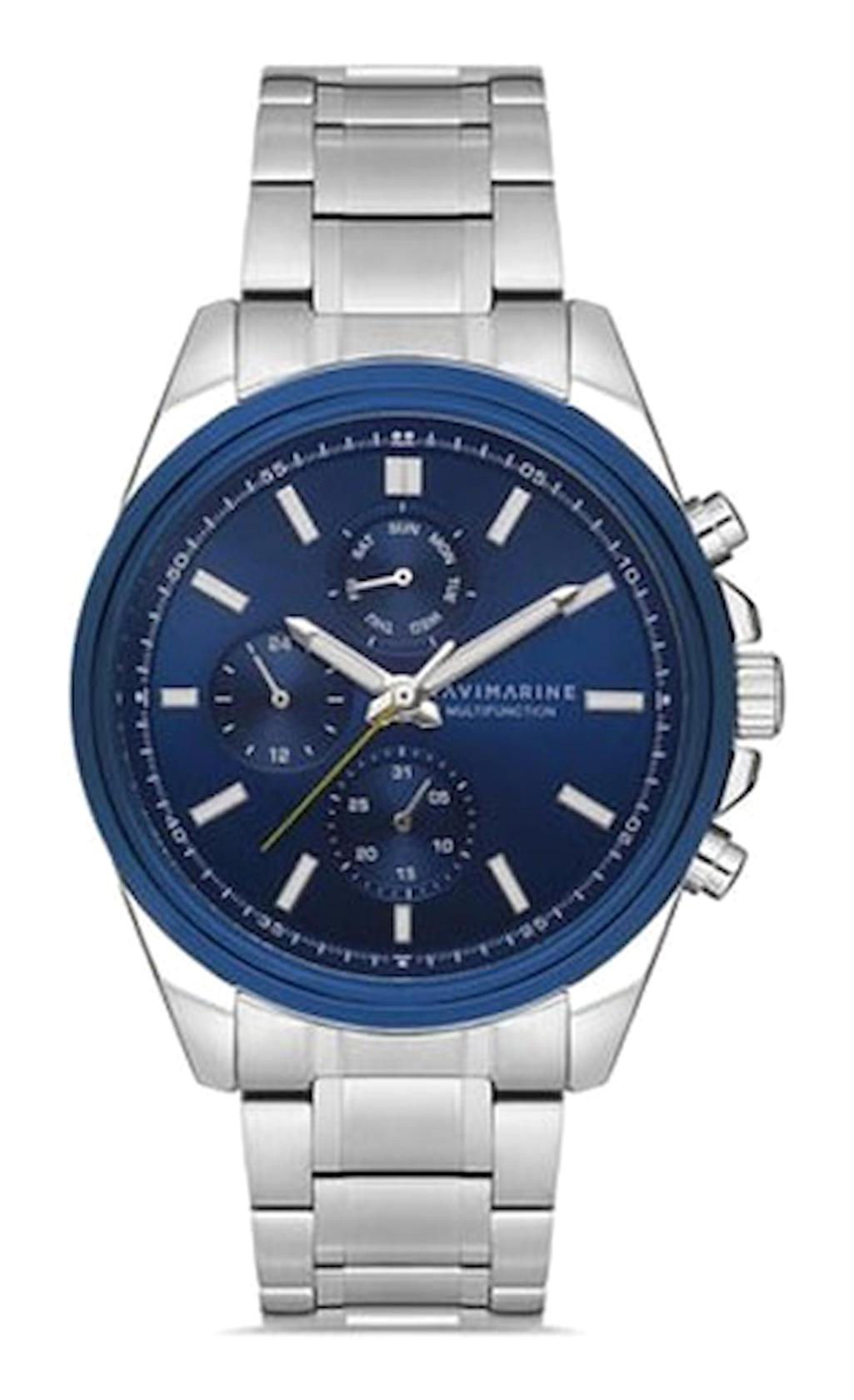 Navimarine NM144-3 Takvimli 44 mm Çelik Kordon Analog Kol Saati
