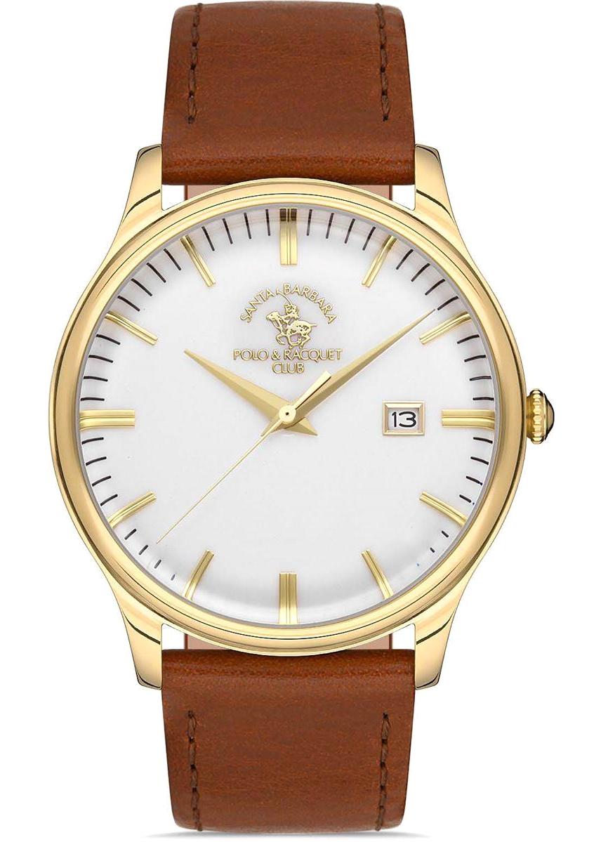 Santa Barbara Polo & Racquet Club SB.1.10318.4 Takvimli Kahverengi Deri Kordon Analog Erkek Kol Saati