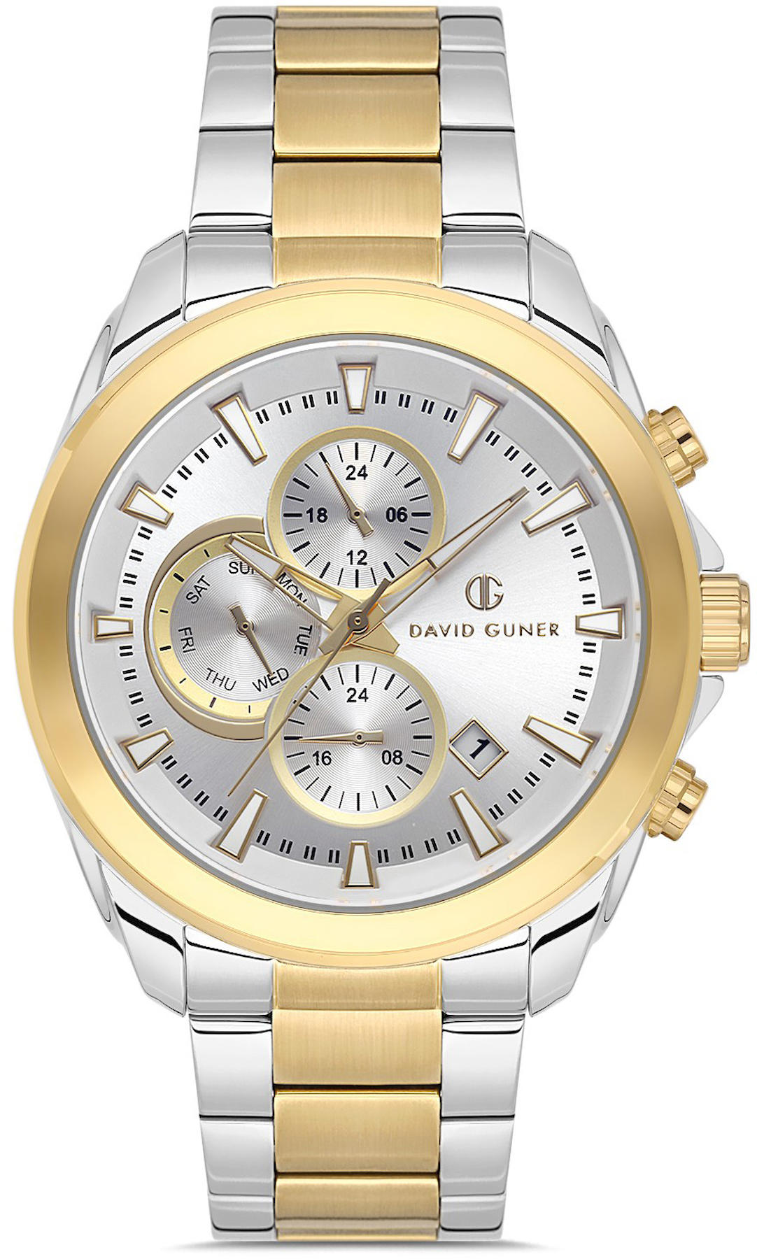 David Guner DG-8679GA-D1 Takvimli 42 mm Metal Kordon Analog Kol Saati