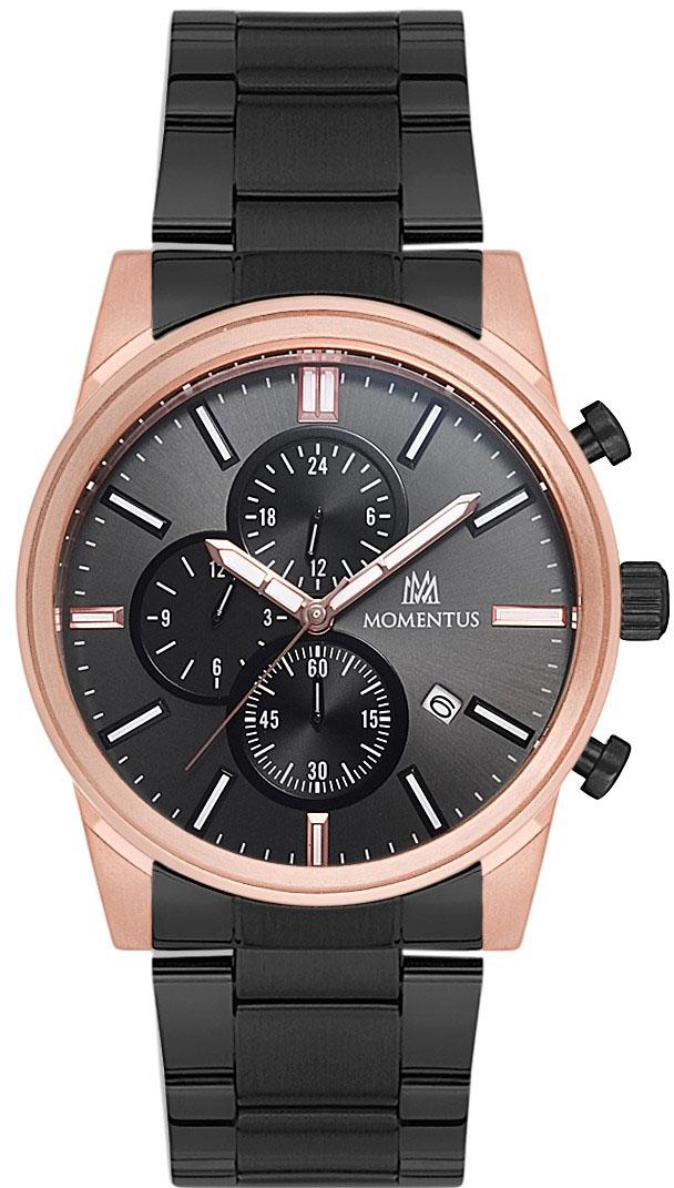 Momentus SC238R-05SR Takvimli 45 mm Siyah Çelik Kordon Analog Kol Saati