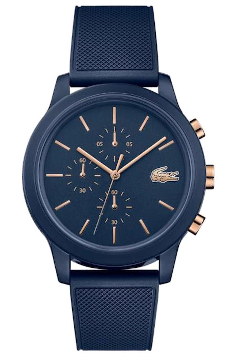 Lacoste LAC2011013 Takvimli Lacivert Kordon Analog Erkek Kol Saati