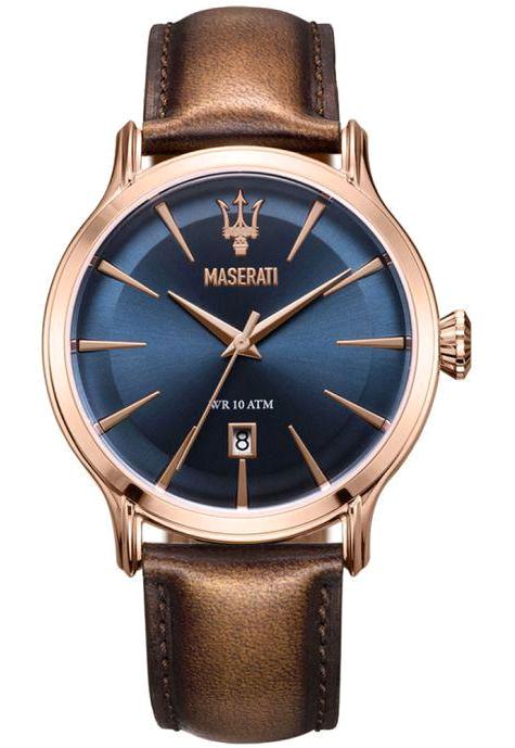 Maserati R8851118001 Takvimli 42 mm Kahverengi Deri Kordon Analog Erkek Kol Saati