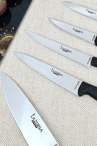 LAZBİSA Echo 6 Parça Sofra Mutfak Bıçak Seti Şef Et Ekmek Sebze Meyve Bıçağı Soyacak
