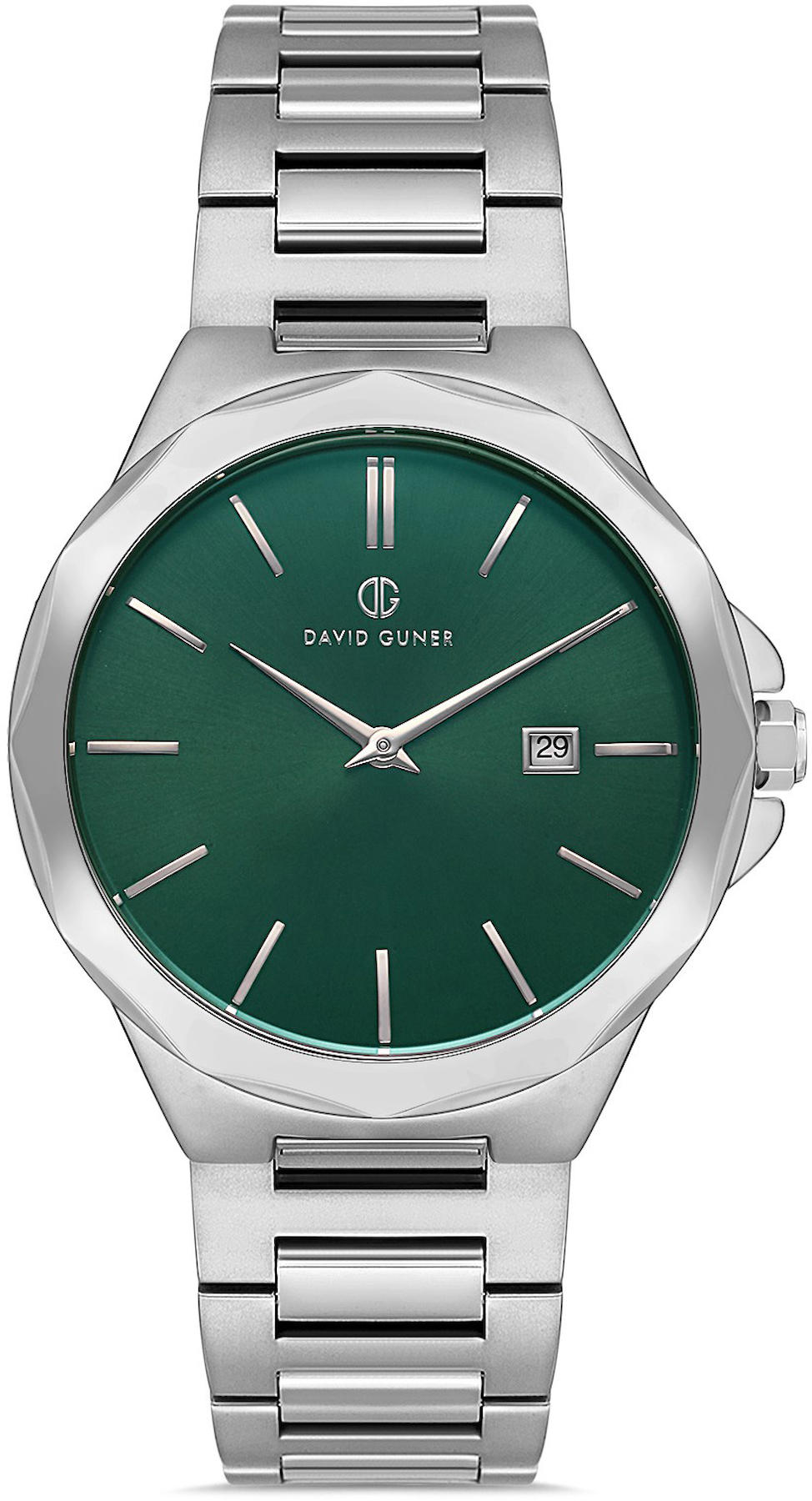 David Guner DG-8421GA-A10 Takvimli 42 mm Çelik Kordon Analog Kol Saati