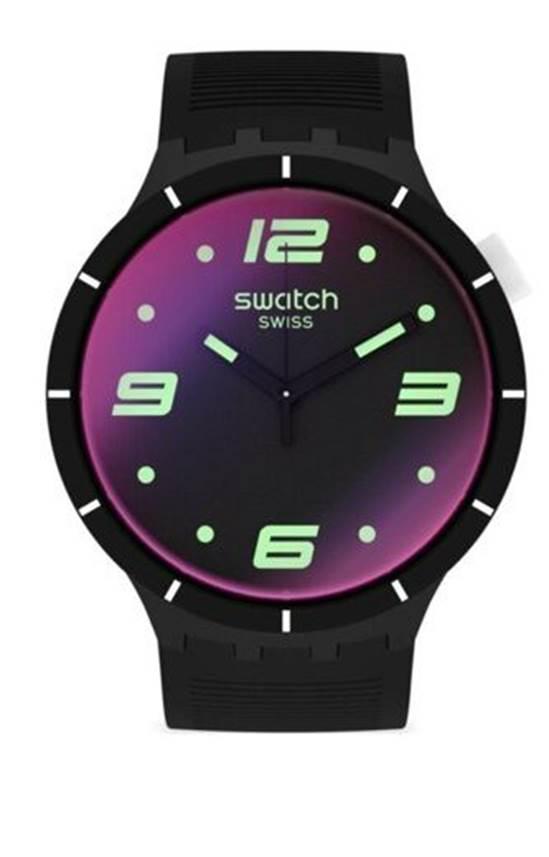 Swatch SO27B119 Takvimli 44 mm Siyah Silikon Kordon Analog Erkek Kol Saati