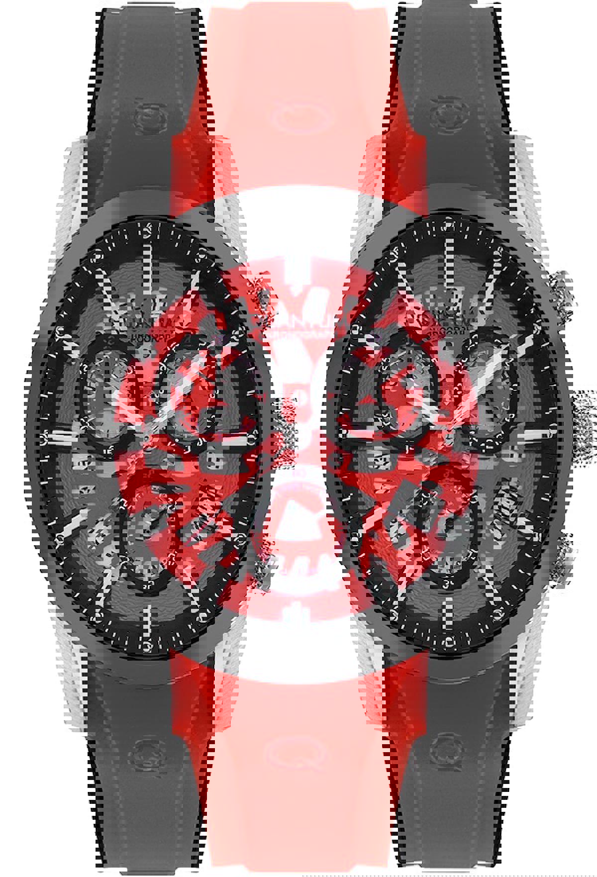 Quantum PWG1095.358 Takvimli 45 mm Kırmızı Plastik Kordon Analog Erkek Kol Saati
