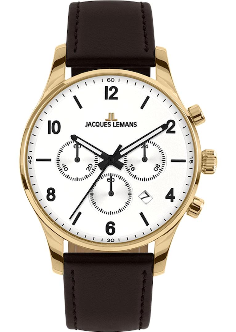 Jacques Lemans LONDON 1-2126E Takvimli 42 mm Kahverengi Çelik Kordon Analog Erkek Kol Saati