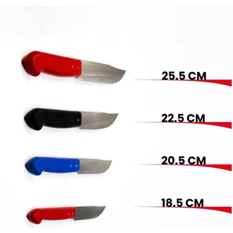 Pikas Paslanmaz Çelik El Yapımı Bıçak Renkli Plastik Saplı 4'lü Bıçak Seti Set:1 - 1