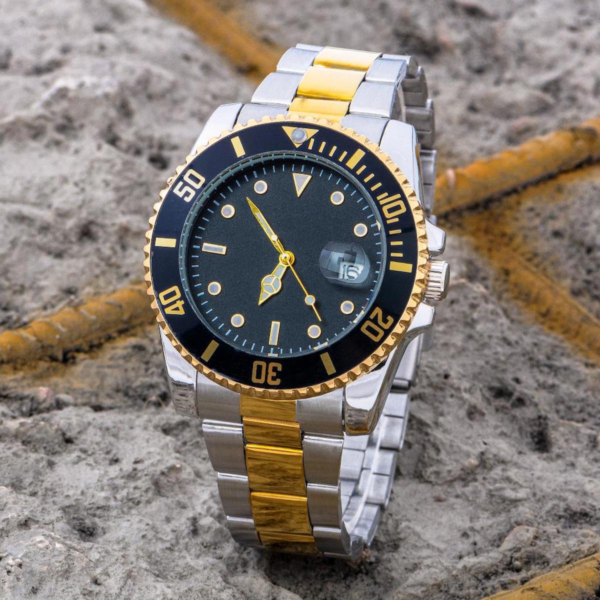 Saattino ST-304245 Takvimli 43 mm Altın-Çelik Kordon Analog Erkek Kol Saati