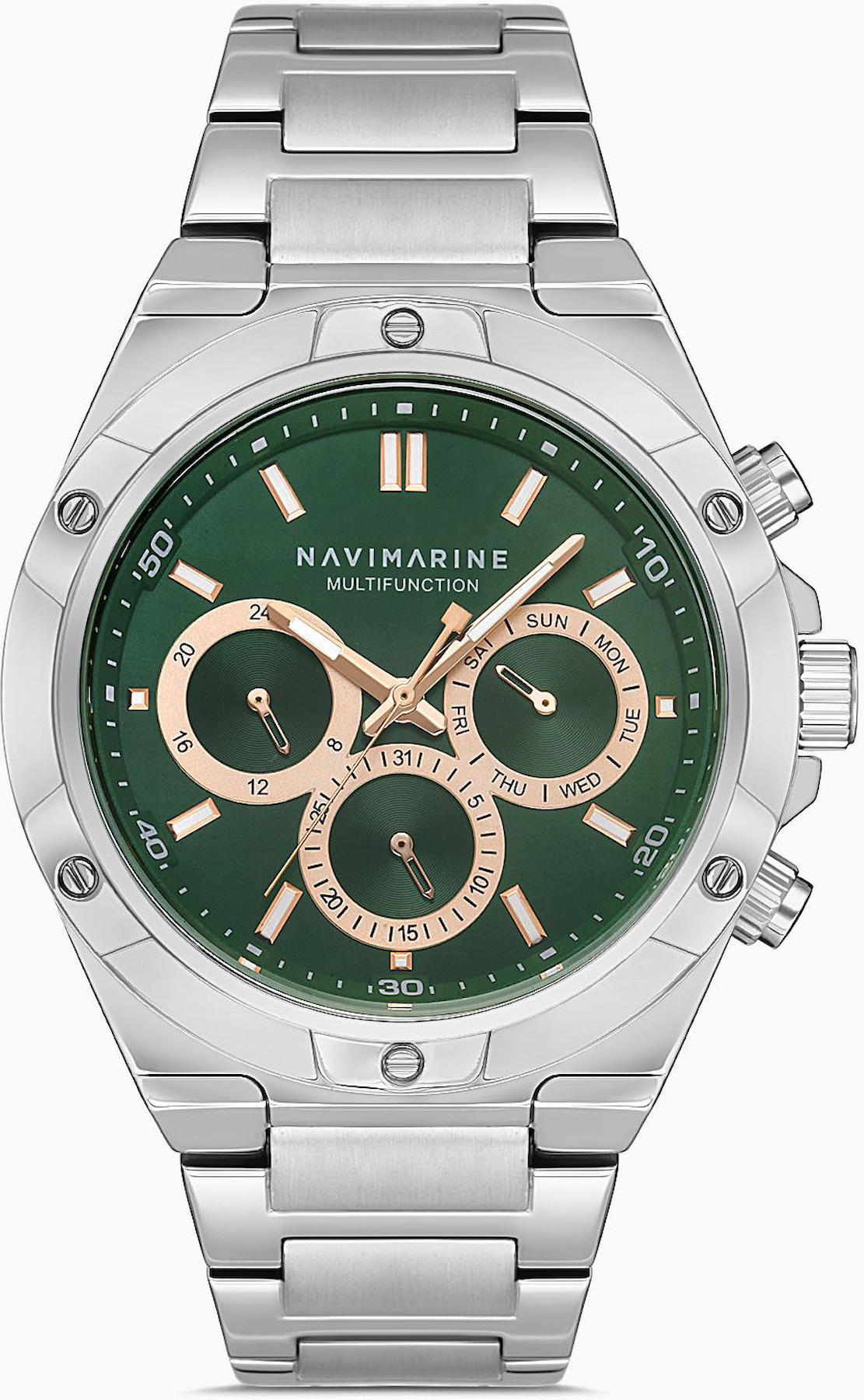 Navimarine NM108-09 Takvimli 42 mm Çelik Kordon Analog Kol Saati