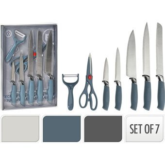 Excellent Houseware 7 Parça Bıçak Seti - Gri