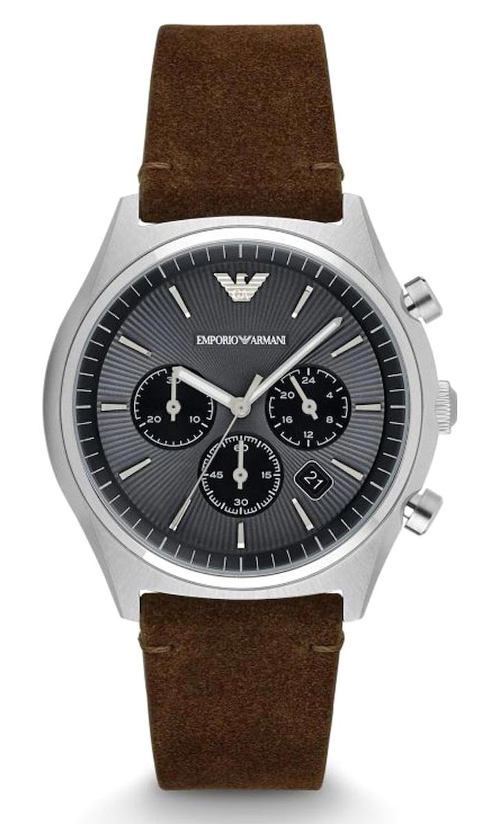 Emporio Armani AR11080 Takvimli 42 mm Kahverengi Deri Kordon Analog Kol Saati