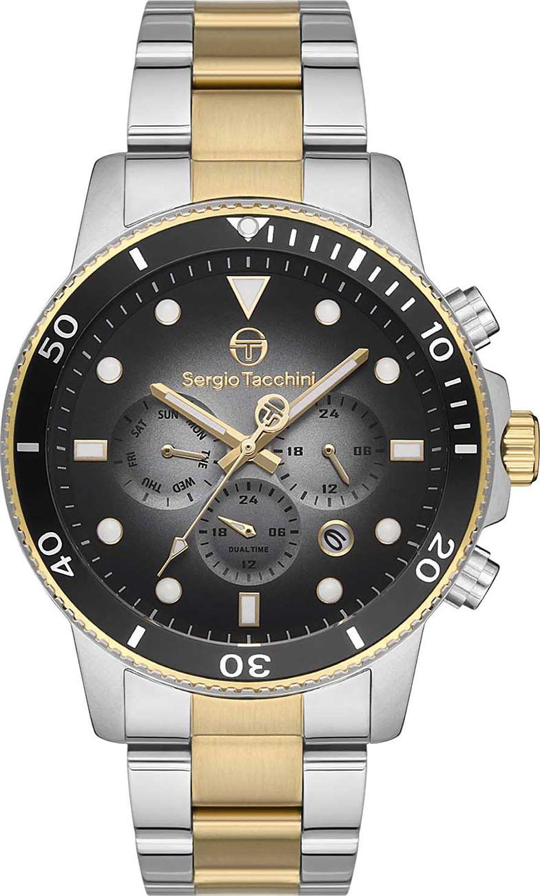 Sergio Tacchini ST.1.10193.5 Takvimli 45 mm Altın-Çelik Kordon Analog Erkek Kol Saati