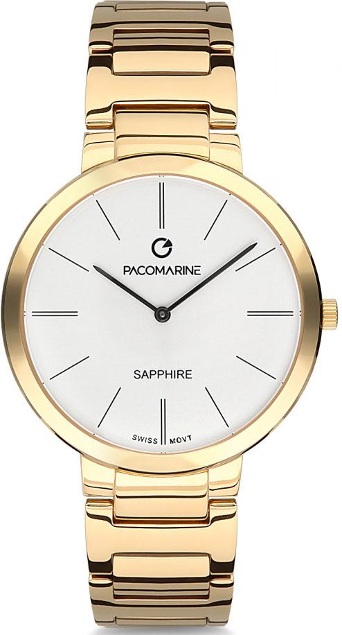 Pacomarine PM.19001.02 Takvimli 42 mm Altın Çelik Kordon Analog Kol Saati