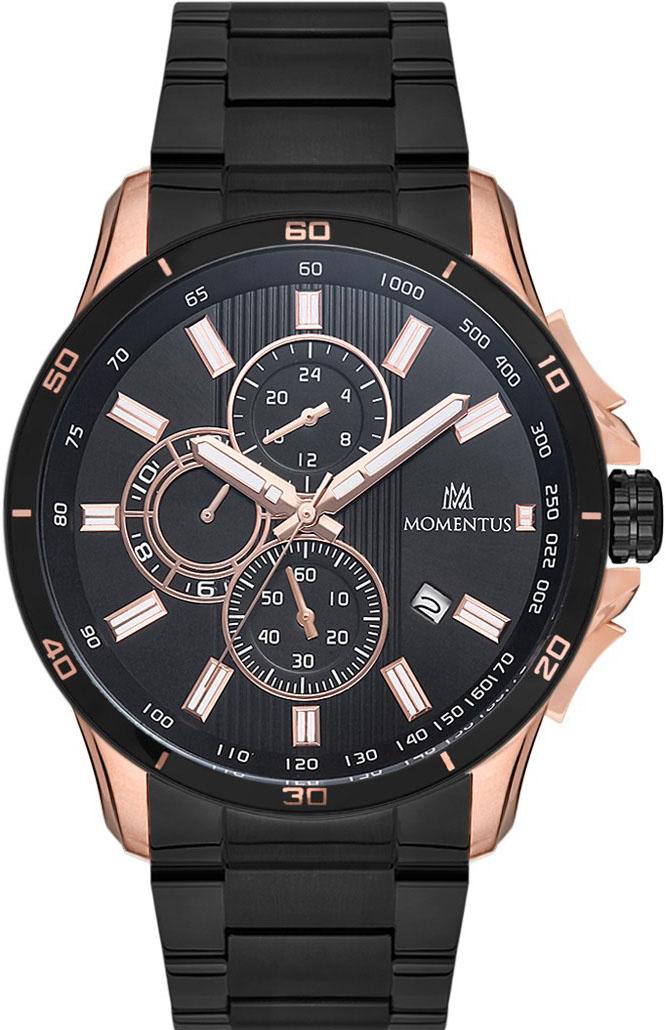 Momentus SC239T-04SR Takvimli 44 mm Siyah Çelik Kordon Analog Erkek Kol Saati