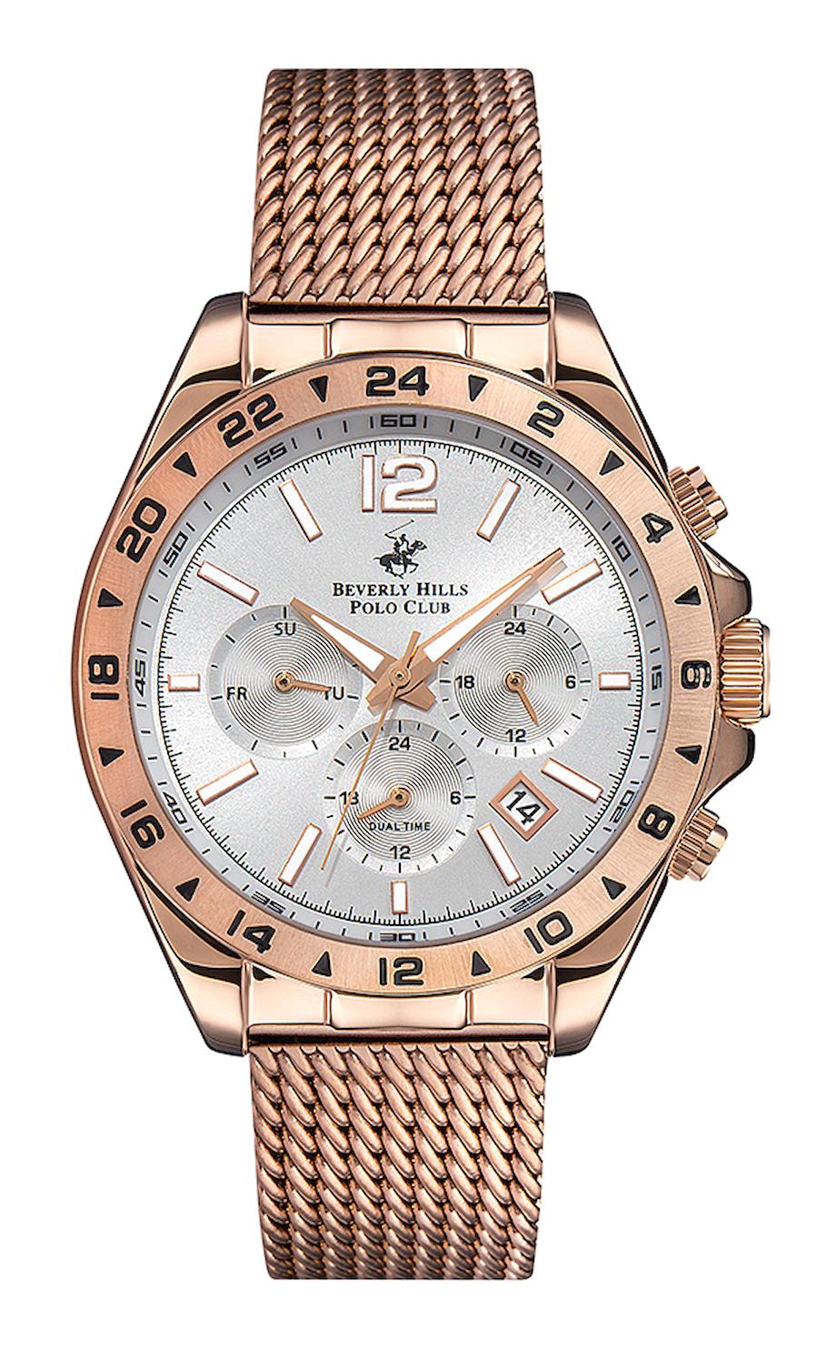 Beverly Hills Polo Club BP3128X430 Takvimli 43 mm Rose Gold Plastik Kordon Analog Erkek Kol Saati