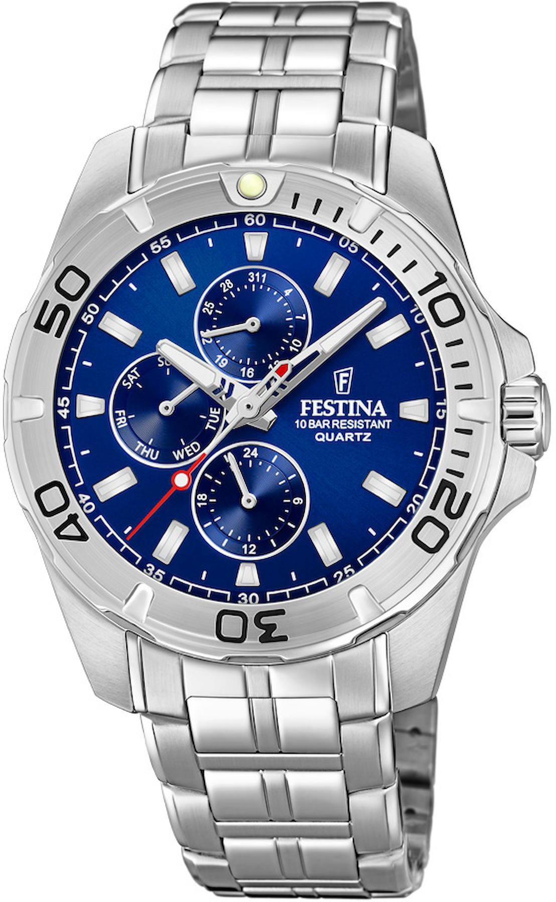 Festina F20445-2 Takvimli 43 mm Çelik Kordon Analog Kol Saati
