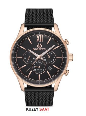 Bigotti BG.1.10224.5 Takvimli 43 mm Siyah Çelik Kordon Analog Erkek Kol Saati
