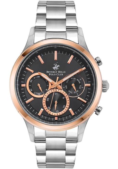 Beverly Hills Polo Club BP3026X550 Takvimli 44 mm Çelik Kordon Analog Erkek Kol Saati
