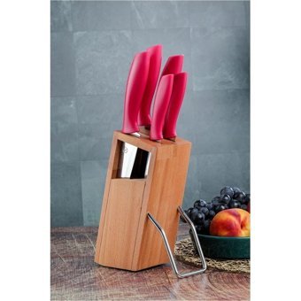 Cooker 6 Parça Standlı Bıçak Seti Kırmızı CKR2830 Kırmızı