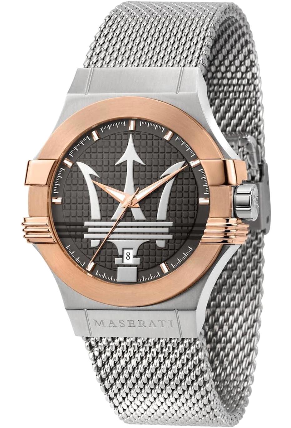Maserati R8853108007 Takvimli 42 mm Gri Hasır Kordon Analog Erkek Kol Saati