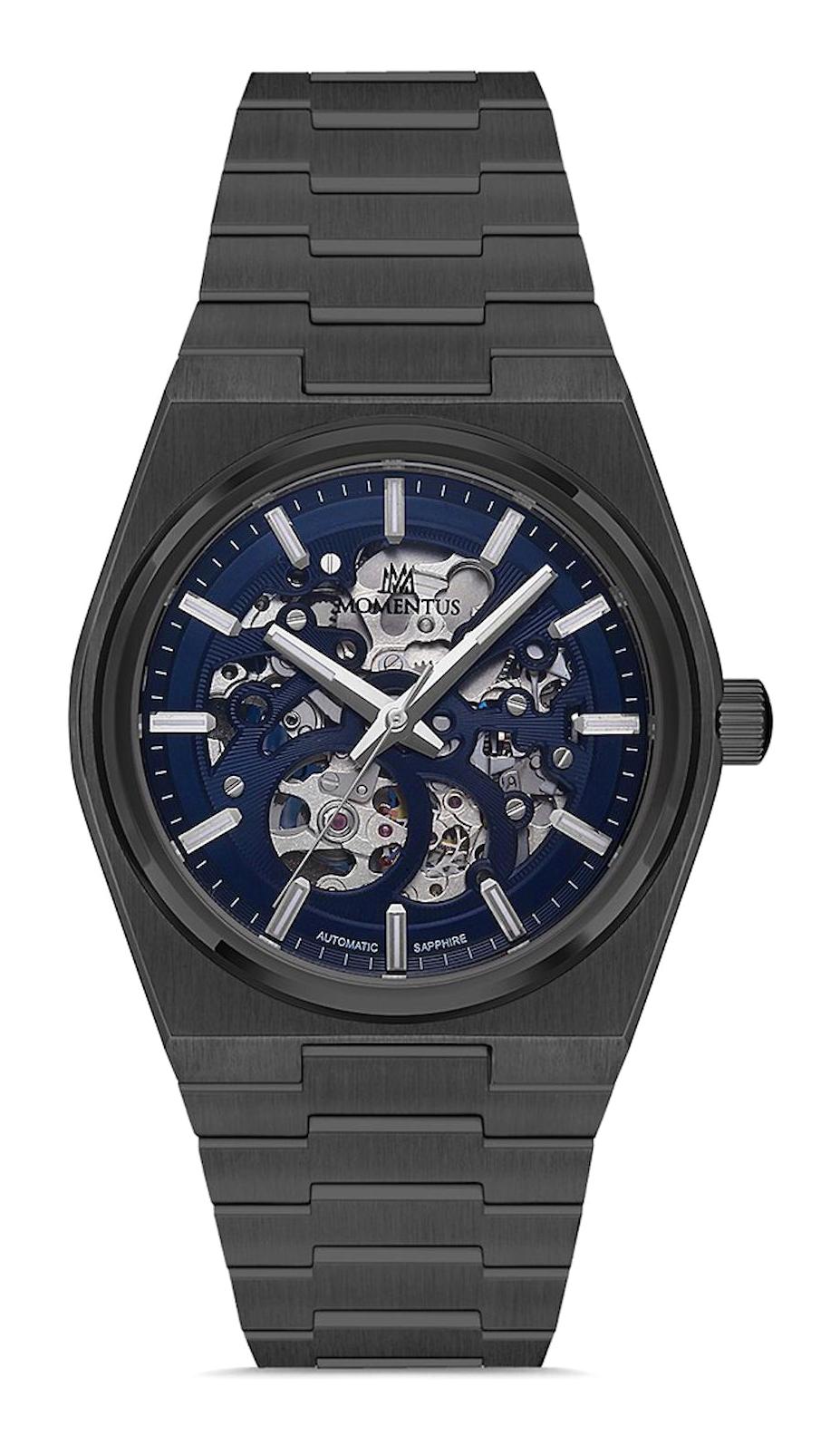 Momentus TM346N-16SN Takvimli 40 mm Füme Çelik Kordon Analog Erkek Kol Saati