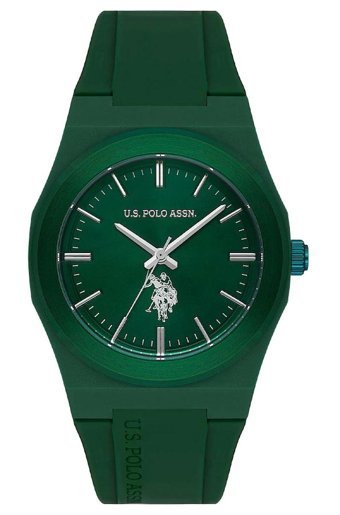 U.S. Polo Assn USPA1083-02 40 mm Yeşil Silikon Kordon Analog Erkek Kol Saati