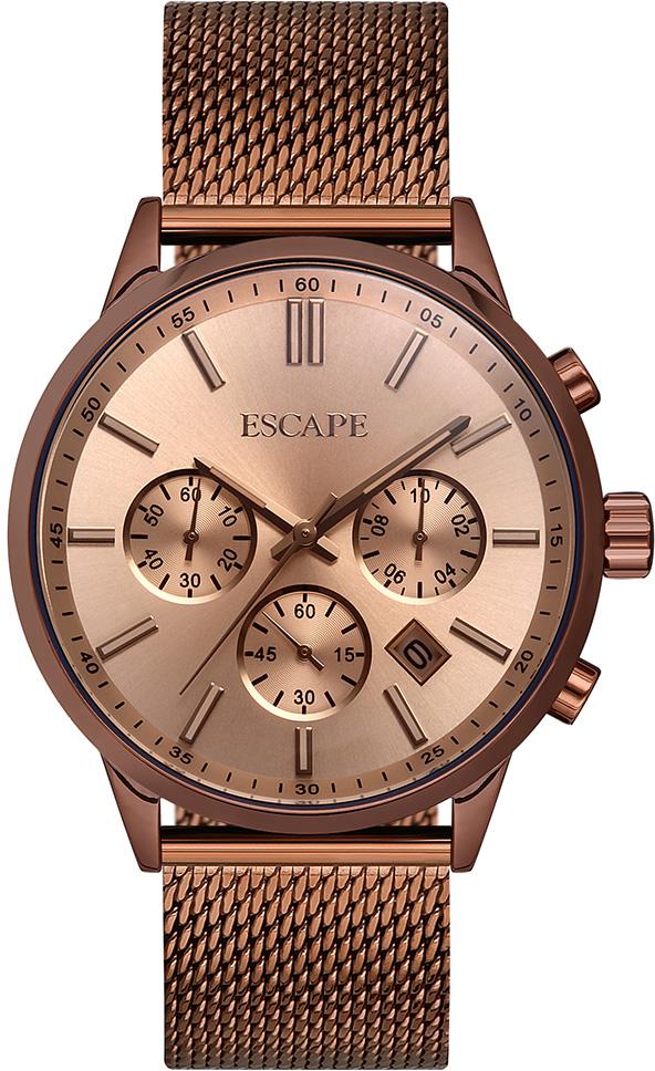 Escape EC1121-104M Takvimli Rose Gold Çelik Kordon Analog Kol Saati