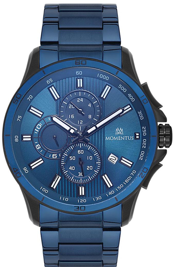 Momentus SC239T-11SB Takvimli 44 mm Lacivert Çelik Kordon Analog Kol Saati