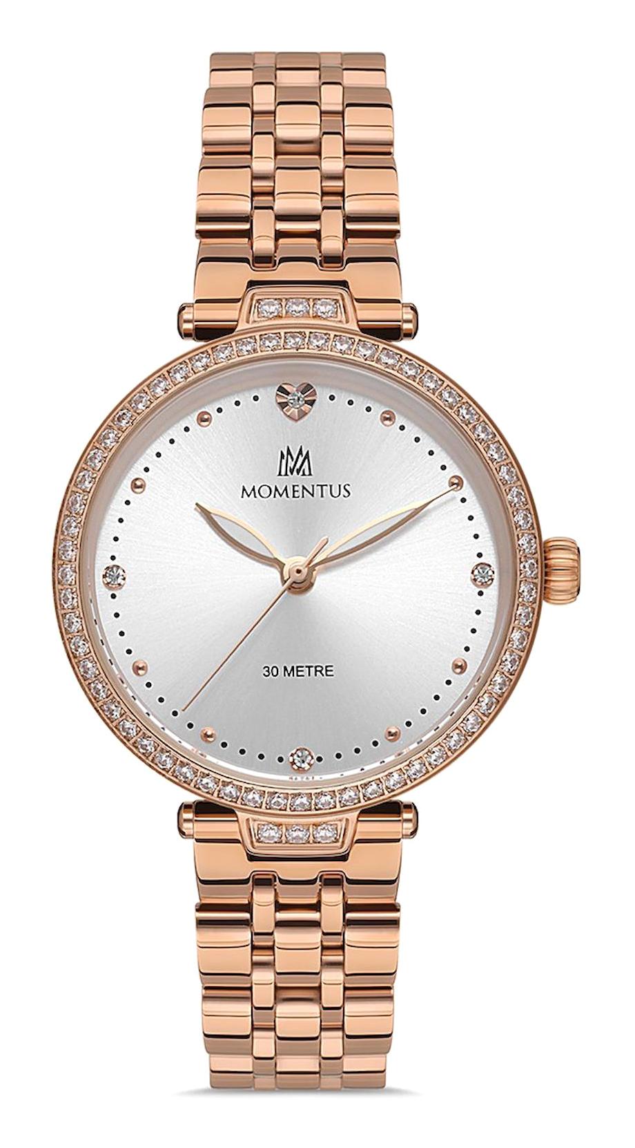 Momentus SS221R-02SR Takvimli 44 mm Altın Çelik Kordon Analog Erkek Kol Saati