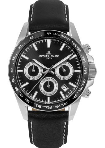 Jacques Lemans LİVERPOOL 1-1877A Takvimli 41 mm Siyah Çelik Kordon Analog Erkek Kol Saati