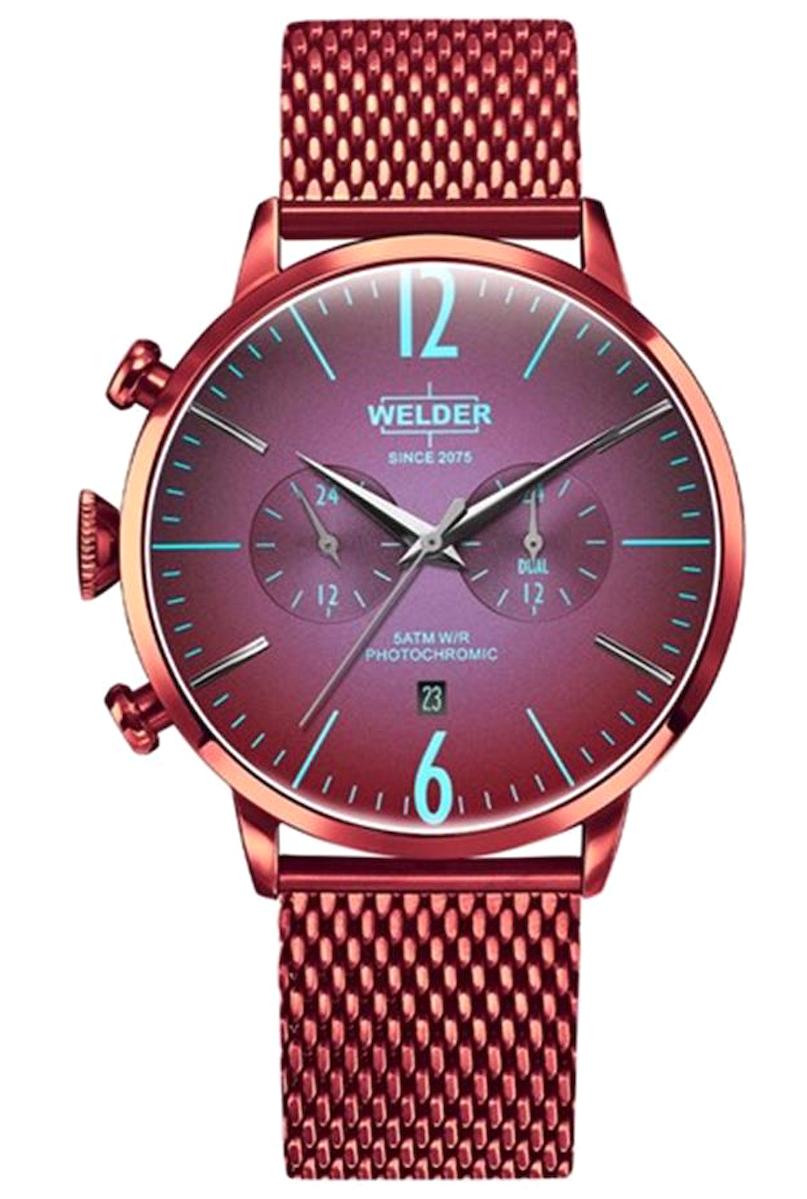 Welder Watch WWRC833 Pusulalı Takvimli 42 mm Kırmızı Çelik Kordon Analog Erkek Kol Saati