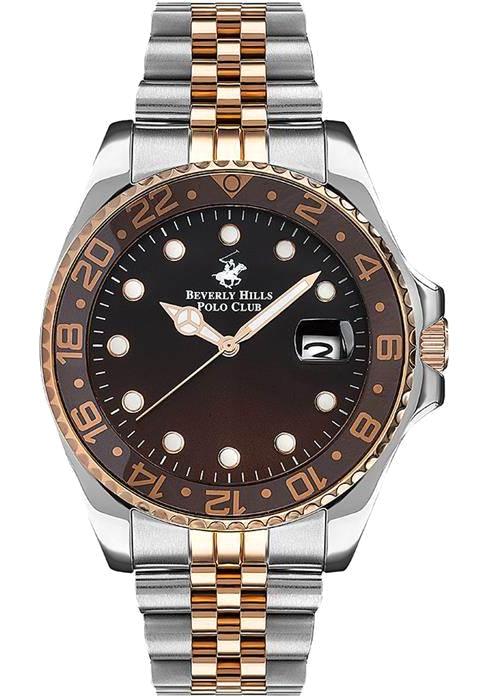 Beverly Hills Polo Club BP3126X540 Takvimli 43.5 mm Gri-Rose Gold Çelik Kordon Analog Erkek Kol Saati