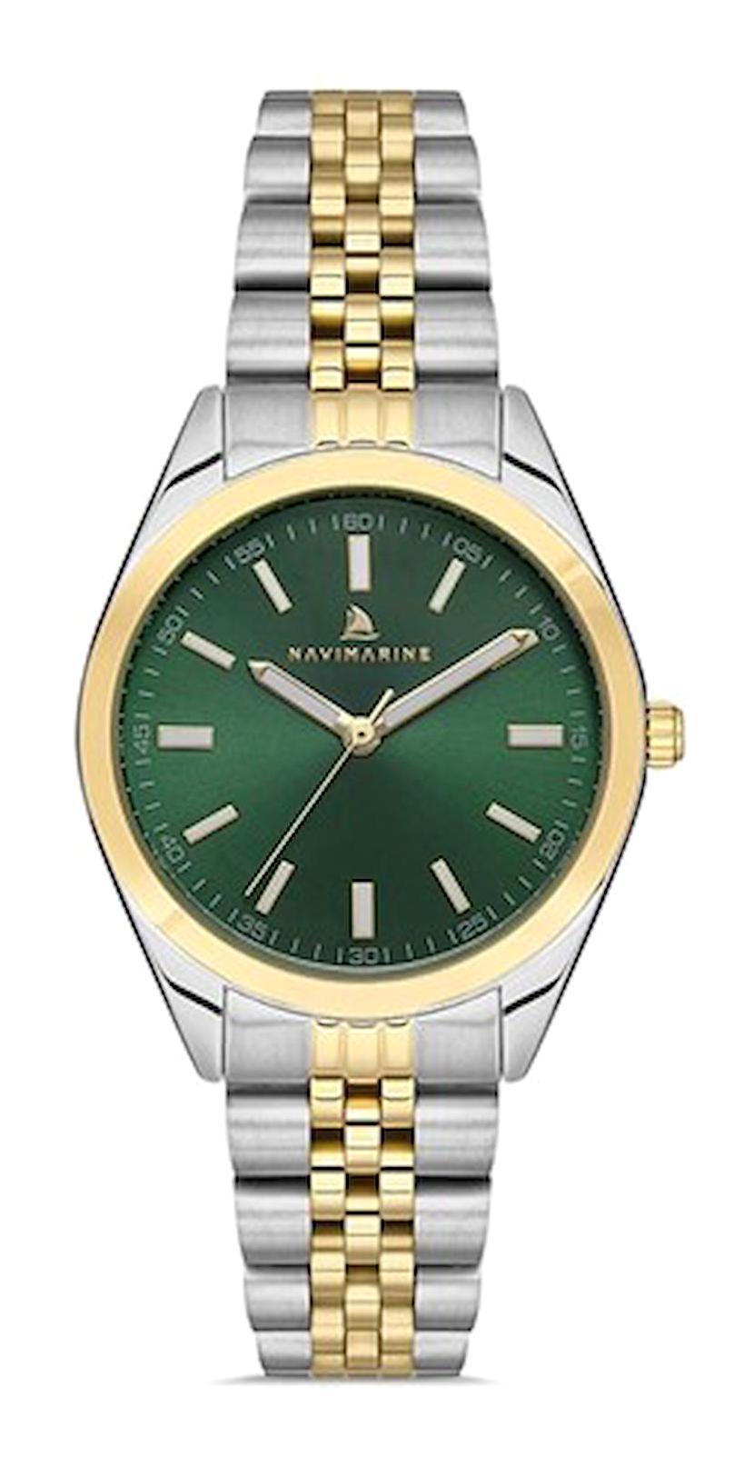 Navimarine NVM60-D10 Takvimli 34 mm Altın-Çelik Kordon Analog Kol Saati