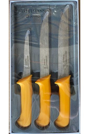messermann germany Solingen | Bıçak Seti - (3 PARÇA / SARI) Solingen Servis Bıçağı Takımı