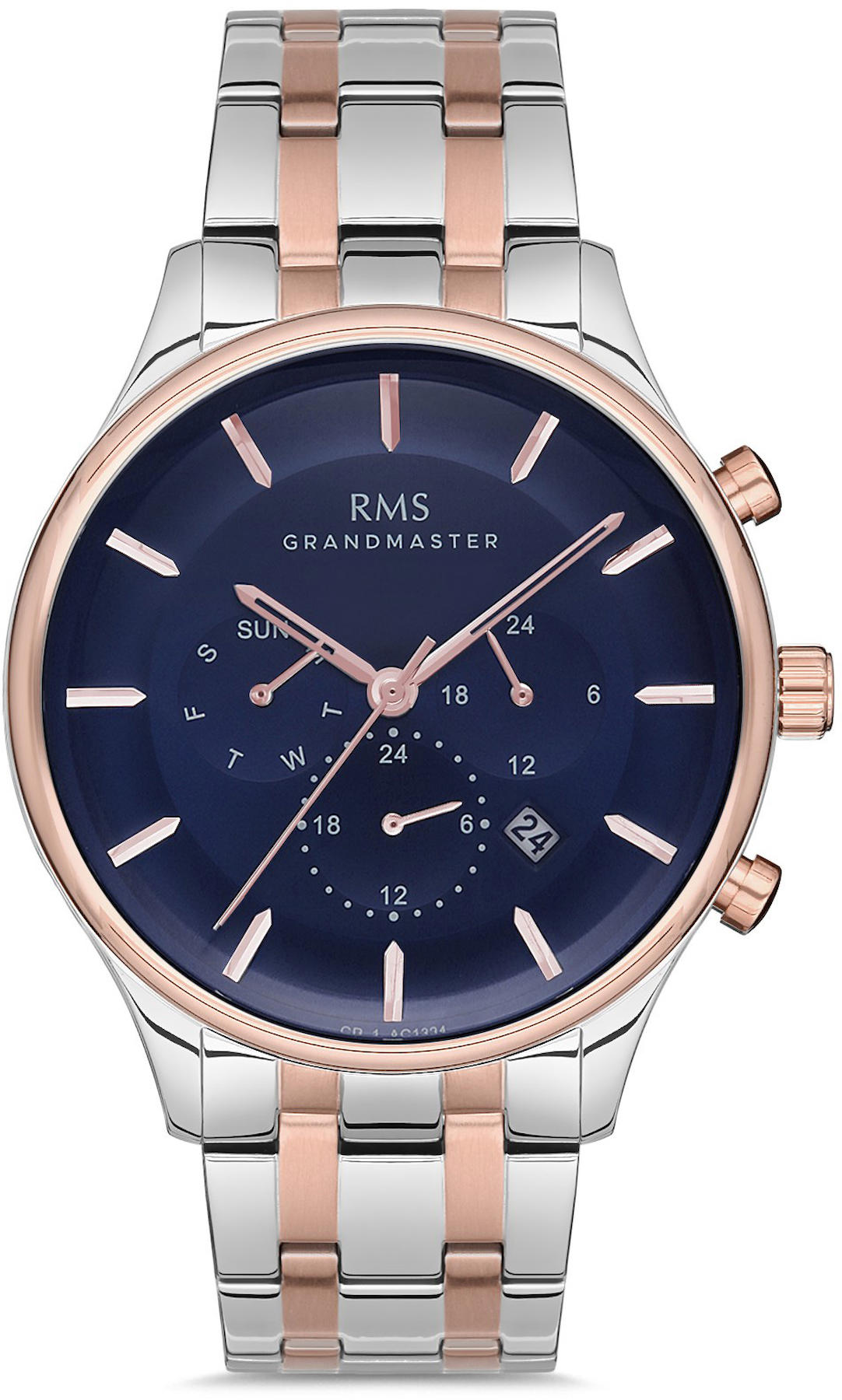 Romanson GR.1.AG1365.06 Takvimli 42 mm Gri-Rose Gold Çelik Kordon Analog Kol Saati