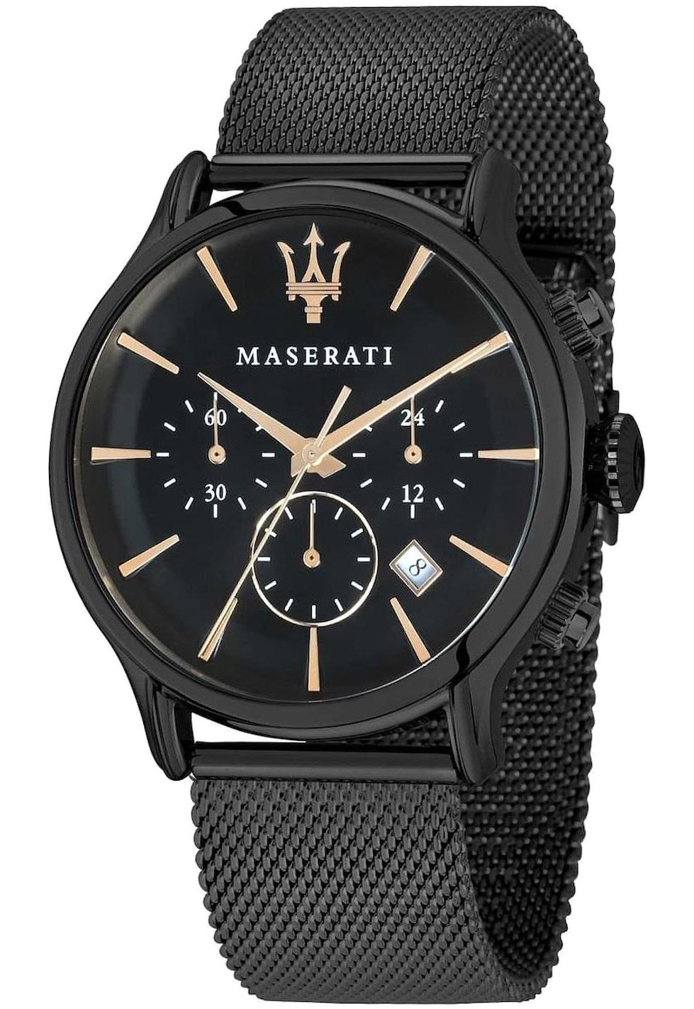Maserati R8873618006 Takvimli 42 mm Siyah Hasır Kordon Analog Erkek Kol Saati