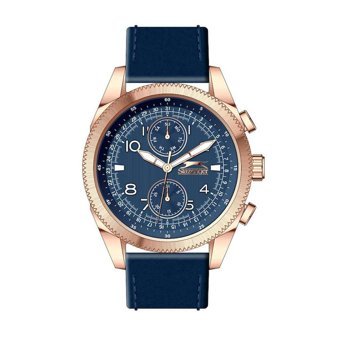 Slazenger SL.09.2133.2.03 Takvimli 45 mm Lacivert Deri Kordon Analog Erkek Kol Saati