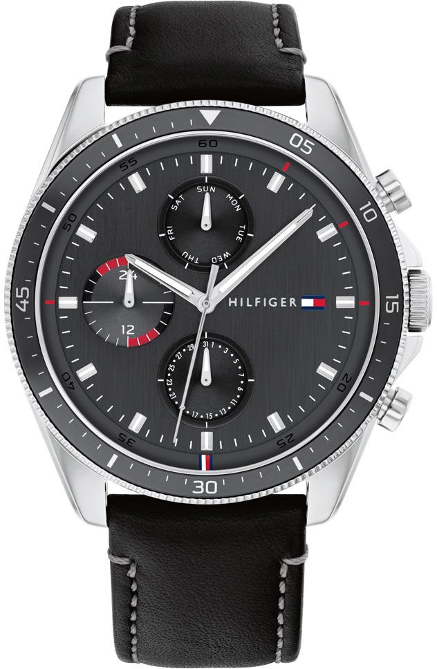 Tommy Hilfiger TH1791838 Takvimli 44 mm Siyah Deri Kordon Analog Erkek Kol Saati