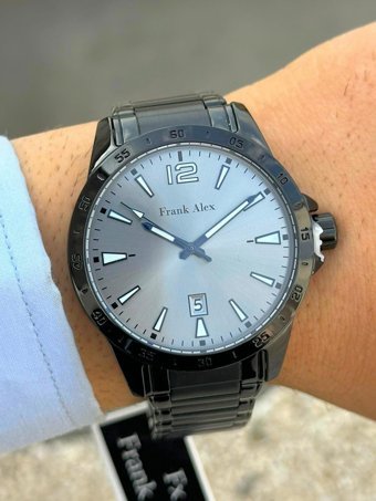 Frank Alex FA.FT.1.109 Takvimli 46-50 mm Siyah Çelik Kordon Analog Erkek Kol Saati