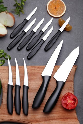Kitchen Life 11 Parça Profesyonel Şef Bıçak Seti - Ultra Keskin Bıçaklar Meyve Kahvaltı Bıçağı