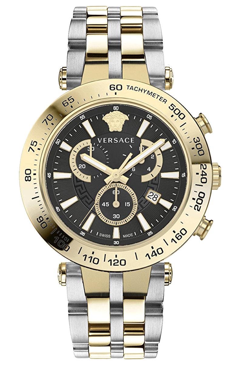 Versace VRSCVEJB00622 Takvimli 46 mm Altın-Çelik Kordon Analog Erkek Kol Saati