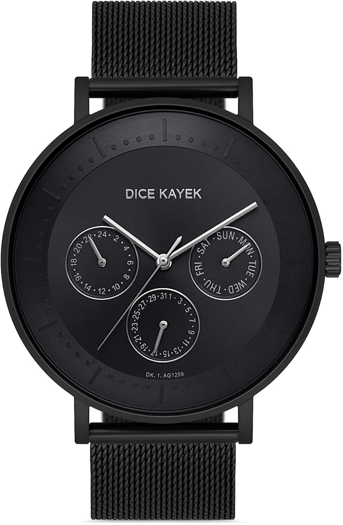 Dice Kayek DK.1.AG1259.06 Takvimli 42 mm Siyah Metal Kordon Analog Kol Saati
