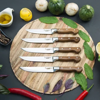 LAZBİSA Mutfak Bıçak Seti Ekmek Sebze Meyve Bıçak Seti 5'li Bilezikli