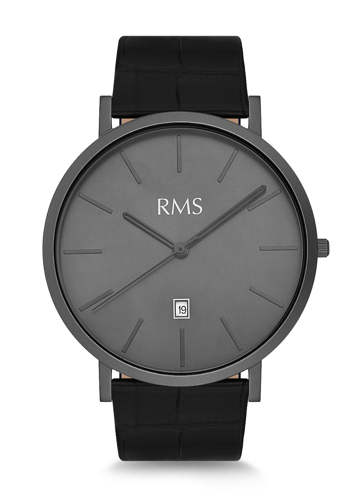 Romanson GR.1.AG1203.04 Takvimli 43 mm Siyah Deri Kordon Analog Erkek Kol Saati