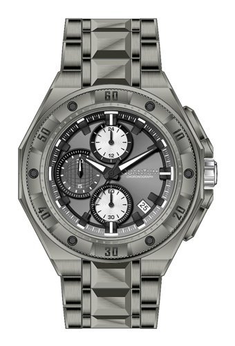 Quantum HNG1011.050 Takvimli 51-55 mm Füme Çelik Kordon Analog Erkek Kol Saati
