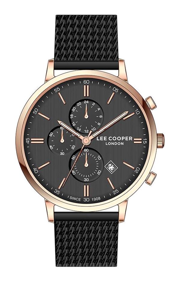 Lee Cooper LC07315.450 Takvimli 44 mm Siyah Çelik Kordon Analog Erkek Kol Saati