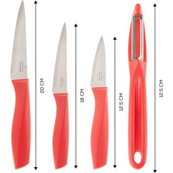 Karaca Red Peel 4 Parça Bıçak Seti
